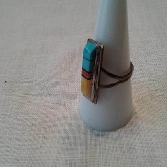 Vintage Native American Zuni Ring Size 9 1/4 - Picture 8 of 10